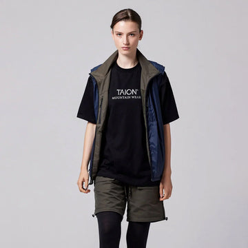 Taion Mountain Reversible Mesh Vest Dark Olive / Dark Navy - Parasol Store