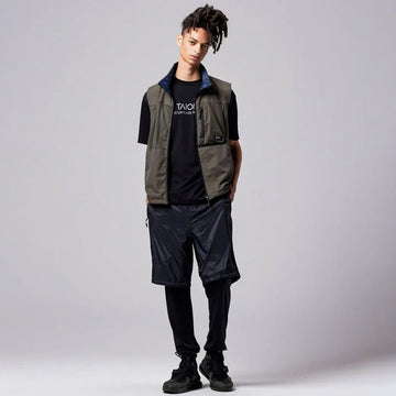 Taion Mountain Reversible Mesh Vest Dark Olive / Dark Navy - Parasol Store