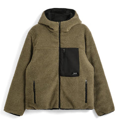 Taion Mountain W-Zip Boa Hood Jacket Dark Beige / Black - Parasol Store