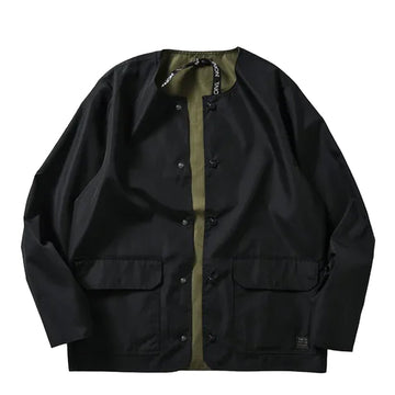 Taion Non Down Military Reversible Crew Neck Cardigan Black - Parasol Store