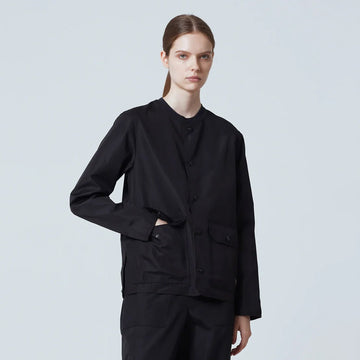 Taion Non Down Military Reversible Crew Neck Cardigan Black - Parasol Store