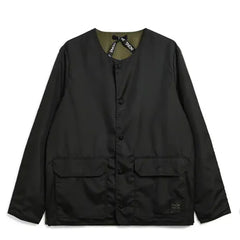 Taion Non Down Military Reversible Crew Neck Cardigan Black - Parasol Store
