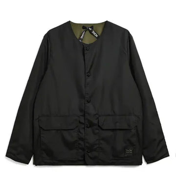 Taion Non Down Military Reversible Crew Neck Cardigan Black - Parasol Store