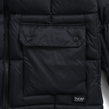 Taion Volume Hood Down Jacket Black - Parasol Store