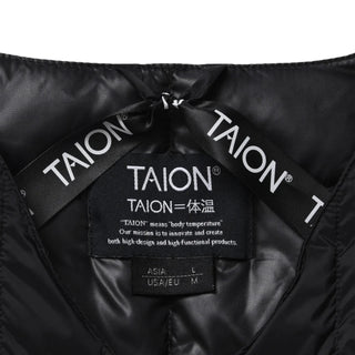 Taion Womens Crew Neck Button Down Jacket Black