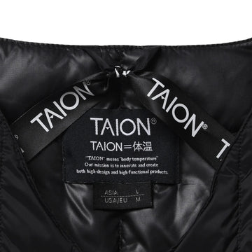 Taion Womens Crew Neck Button Down Jacket Black