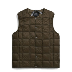 Taion Womens Crewneck Button Down Vest Dark Chocolate