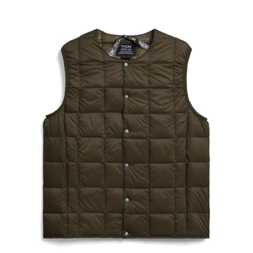 Taion Womens Crewneck Button Down Vest Dark Chocolate