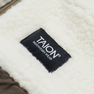 Taion Womens Down Boa Reversible Jacket Olive / Ivory Taion