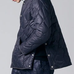 Taion Womens Military Crew Neck Down Jacket Soft Shell Dark Navy - Parasol Store