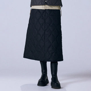 Taion Womens Military Snap Button Down Skirt Black