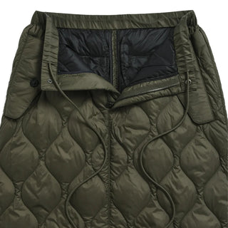 Taion Womens Military Snap Button Down Skirt Soft Shell Dark Olive