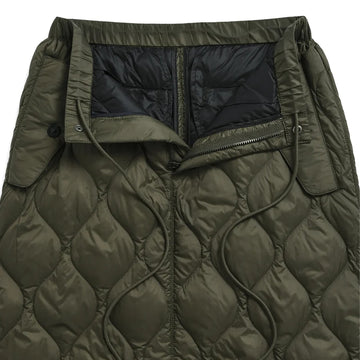 Taion Womens Military Snap Button Down Skirt Soft Shell Dark Olive