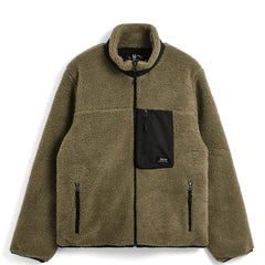 Taion Womens Mountain Boa Fleece High-Neck Jacket Beige