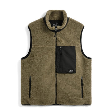 Taion Womens Mountain Boa Fleece High-Neck Vest Beige
