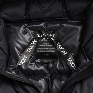 Taion Womens Volume Hood Down Coat Long Outer Black