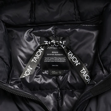 Taion Womens Volume Hood Down Coat Long Outer Black