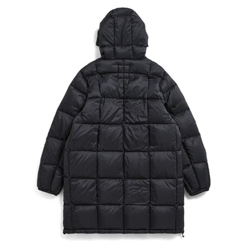 Taion Womens Volume Hood Down Coat Long Outer Black