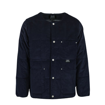 Taion Work Crew Neck Corduroy Down Jacket Dark Navy