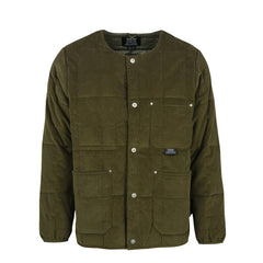 Taion Work Crew Neck Corduroy Down Jacket Dark Olive - Parasol Store