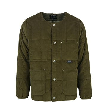 Taion Work Crew Neck Corduroy Down Jacket Dark Olive