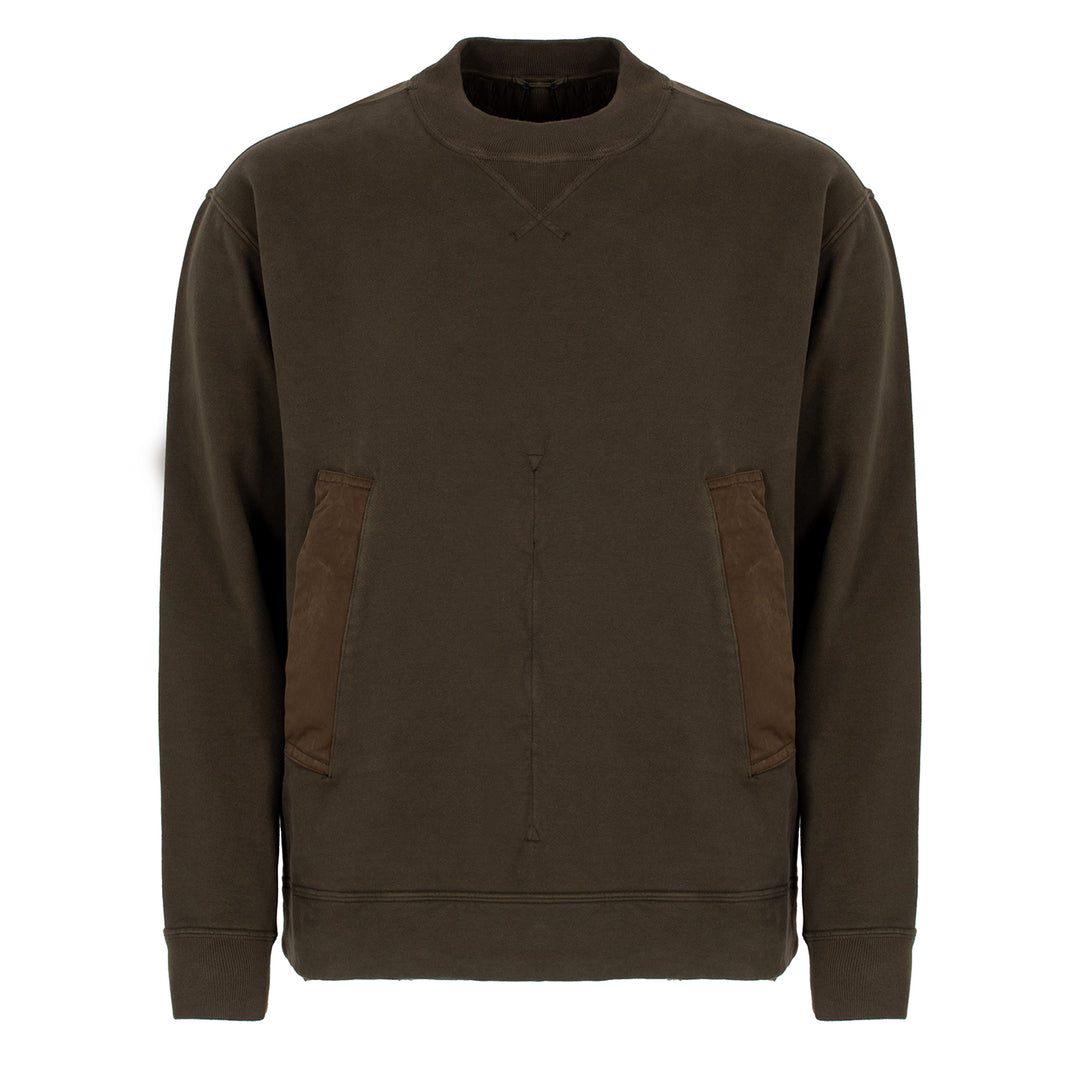 Ten C Crew Sweatshirt Felpa Girocollo Green - Parasol Store
