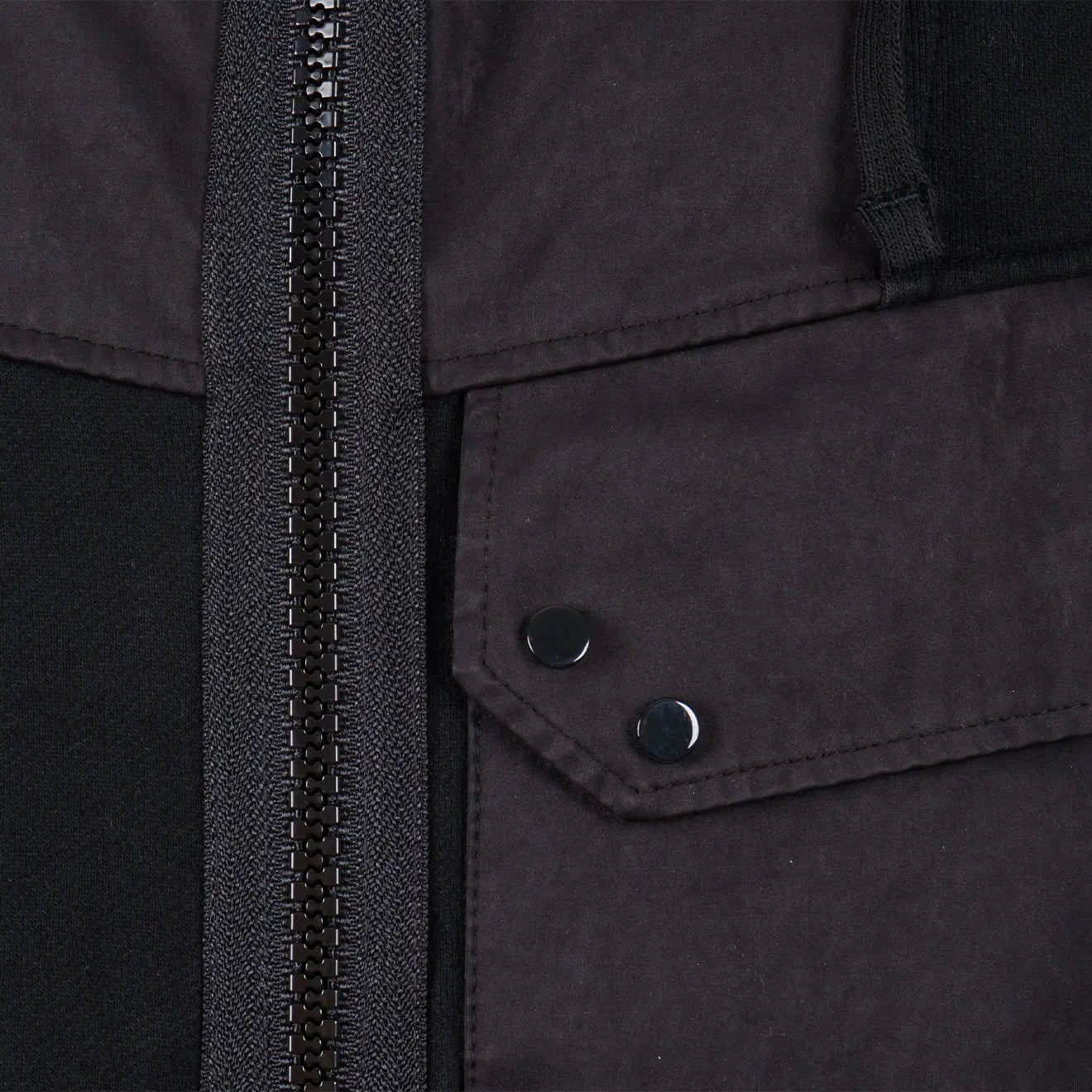 Ten C Felpa Aperta Cappucio Hooded Sweat Black - Parasol Store