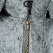 Ten C Hooded Fishtail Short Parka Jacket Washed Black - Parasol Store