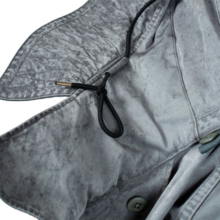 Ten C Hooded Fishtail Short Parka Jacket Washed Black - Parasol Store