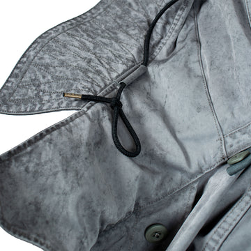 Ten C Hooded Fishtail Short Parka Jacket Washed Black - Parasol Store