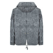 Ten C Hooded Fishtail Short Parka Jacket Washed Black - Parasol Store