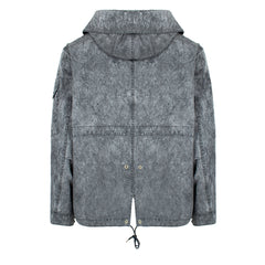 Ten C Hooded Fishtail Short Parka Jacket Washed Black - Parasol Store