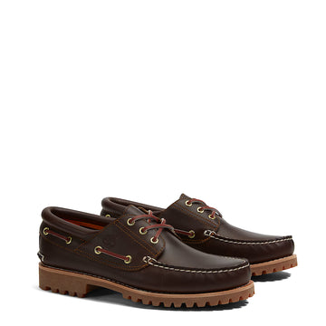 Timberland Authentic 3-Eye Lug Handsewn Boat Shoe Brown