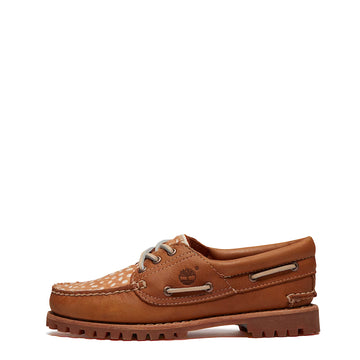 Timberland Womens Authentic 3-Eye Boat Shoe Mid Brown Full Grain Natural