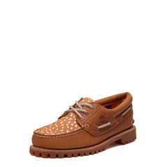 Timberland Womens Authentic 3-Eye Boat Shoe Mid Brown Full Grain Natural
