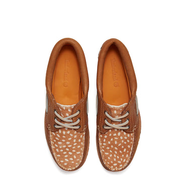 Timberland Womens Authentic 3-Eye Boat Shoe Mid Brown Full Grain Natural