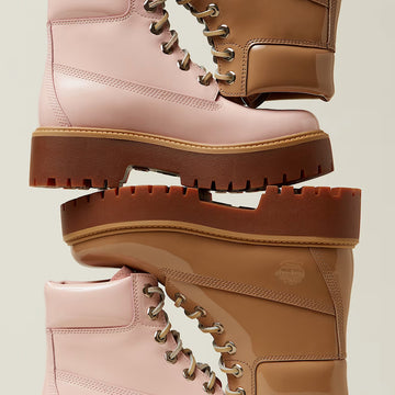 Timberland Womens Stone Street 6-Inch Waterproof Platform Boot Beige - Parasol Store