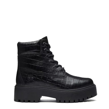 Timberland Womens Stone Street Platform 6-Inch Boot Black Full Grain
