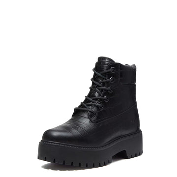 Timberland Womens Stone Street Platform 6-Inch Boot Black Full Grain