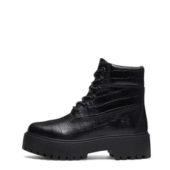Timberland Womens Stone Street Platform 6-Inch Boot Black Full Grain