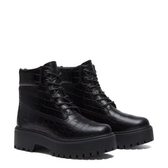 Timberland Womens Stone Street Platform 6-Inch Boot Black Full Grain