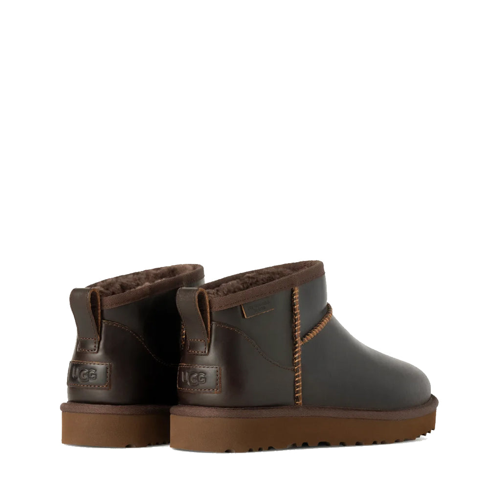 UGG Womens Classic Ultra Mini Leather Regen Boot Ironwood - Parasol Store