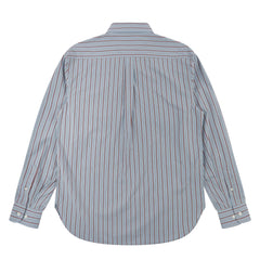 Uskees 6013 L/S Oxford Shirt Terrace Pinstripe Sky / Claret