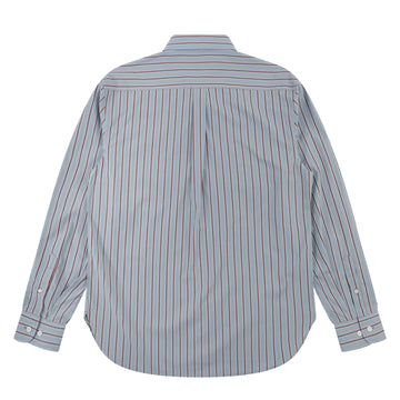 Uskees 6013 L/S Oxford Shirt Terrace Pinstripe Sky / Claret