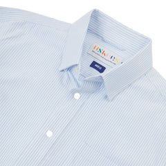 Uskees 6013 Long-sleeve Oxford Shirt Baby Blue Pinstripe - Parasol Store