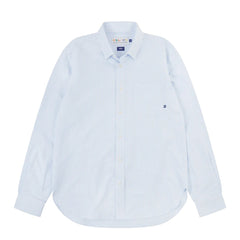 Uskees 6013 Long-sleeve Oxford Shirt Baby Blue Pinstripe - Parasol Store