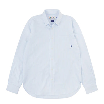 Uskees 6013 Long-sleeve Oxford Shirt Baby Blue Pinstripe - Parasol Store