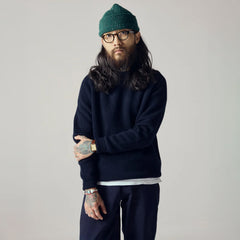 Uskees 7013 Crew Knit Jumper Midnight Blue