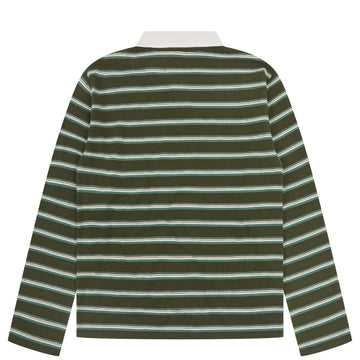 Uskees 7025 Stanage Scrum Jersey L/S Polo Shirt Hallam Green Stripe