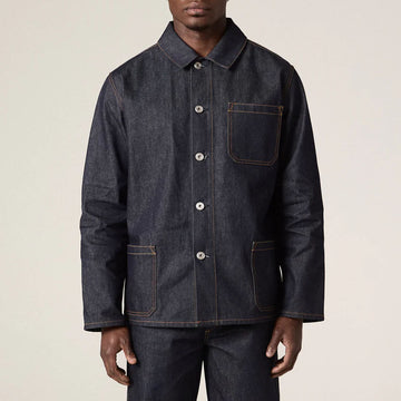 Uskees Denim Buttoned Overshirt Raw Orta Denim - Parasol Store